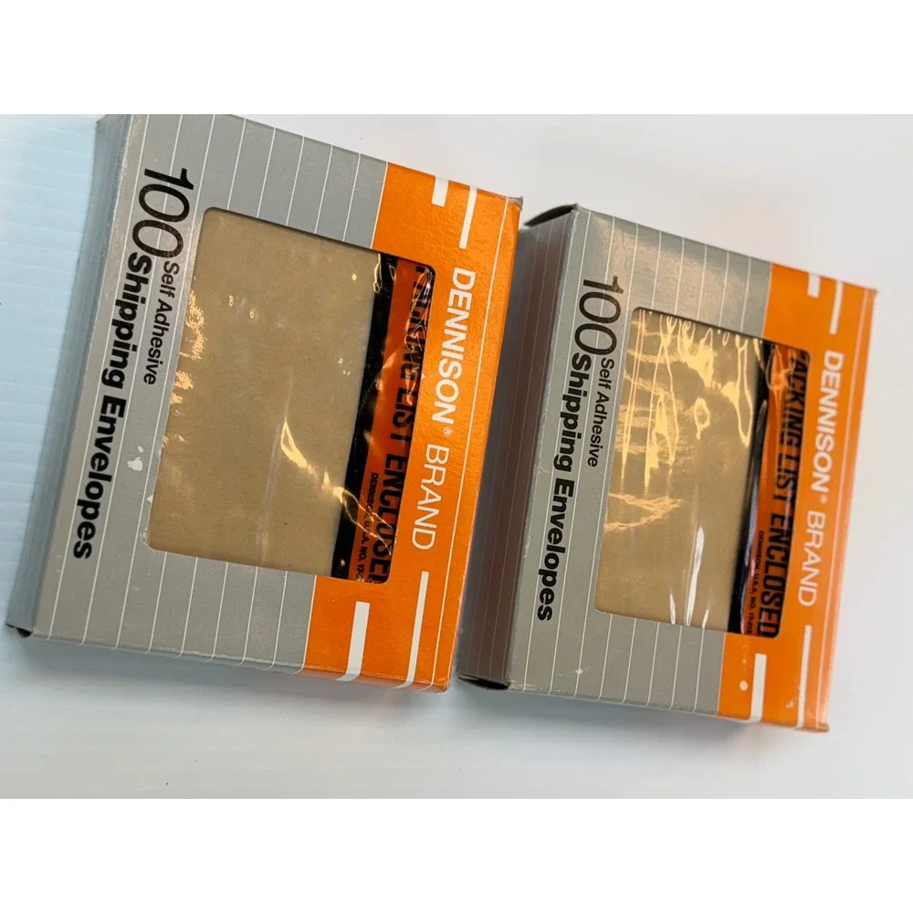 VTG Dennison Packing List Enclosed Poly Shipping Envelopes Orange 100ct x 2